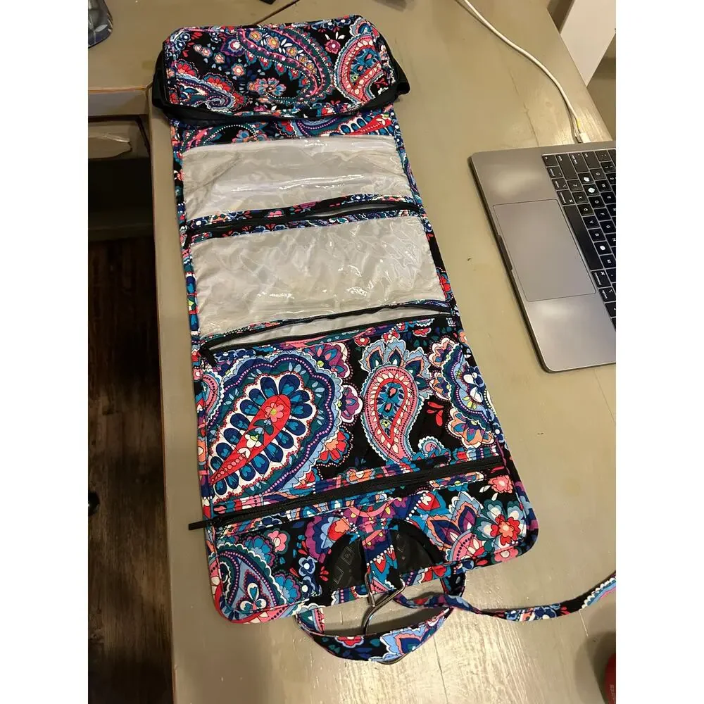 Vera Bradley Black Printed Travel Case Expandable